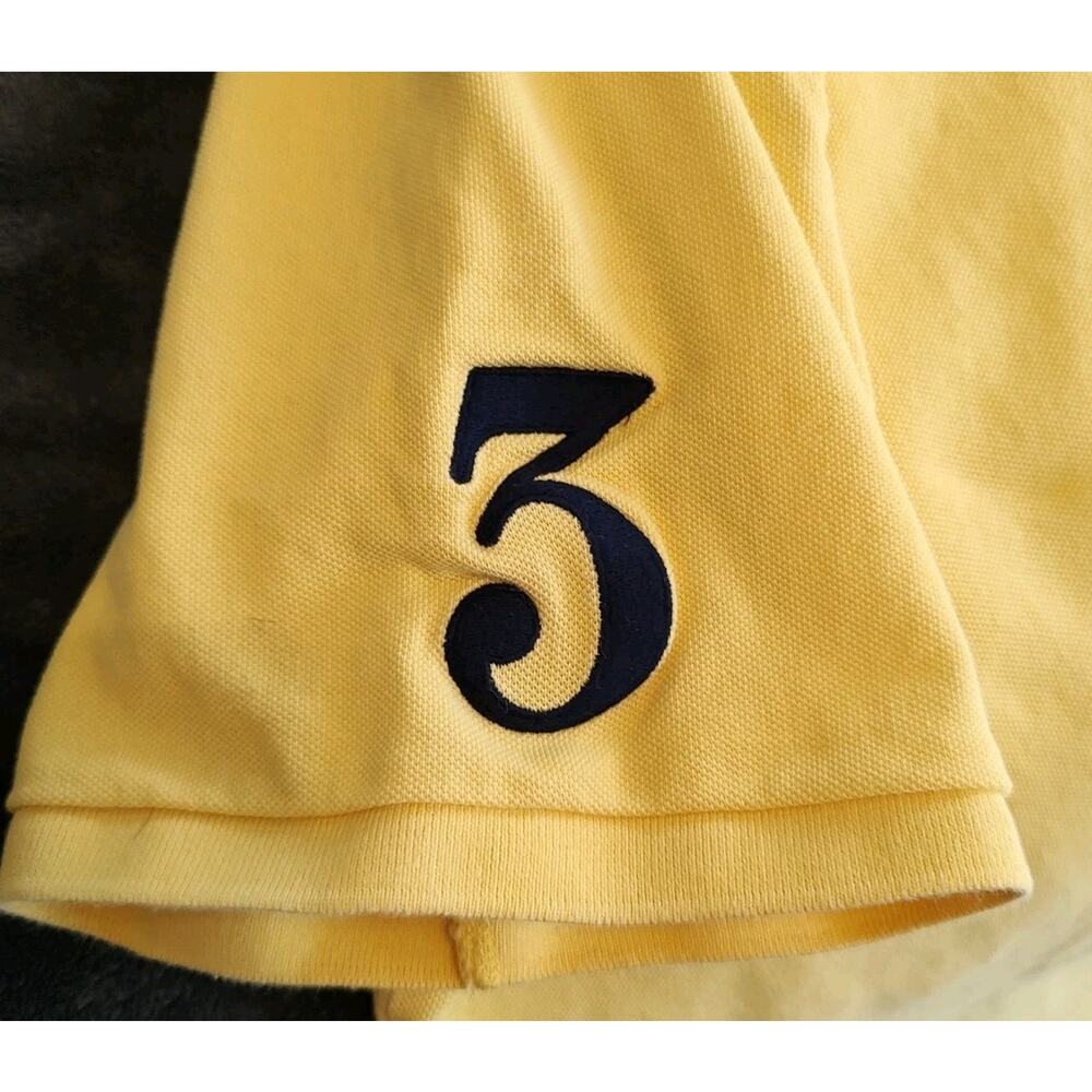 Men's Polo Ralph Lauren Big Pony #3 Yellow Collared Short Sleeve Shirt - 3XL - Picture 3 of 8